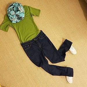 Super-skinny Midrise Dark rinse jeans